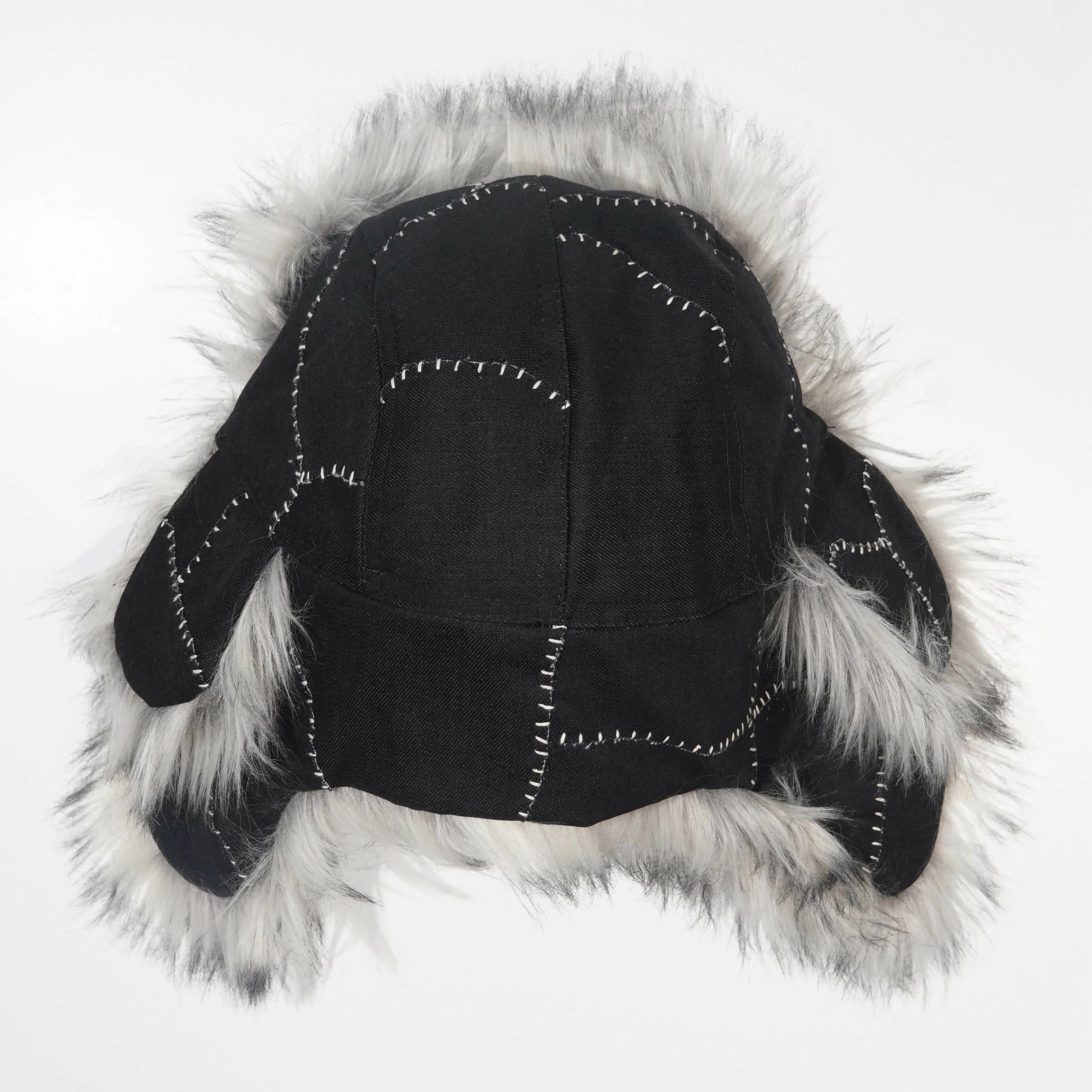 Hand-stitched Denim Trapper Hat - Image 4